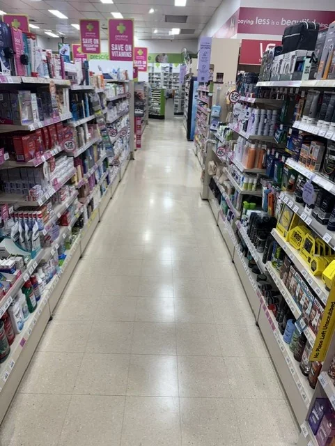 Health and beauty aisle at Priceline Pharmacy Pinewood