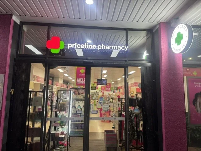 Priceline Pharmacy Pinewood illuminated shopfront sign